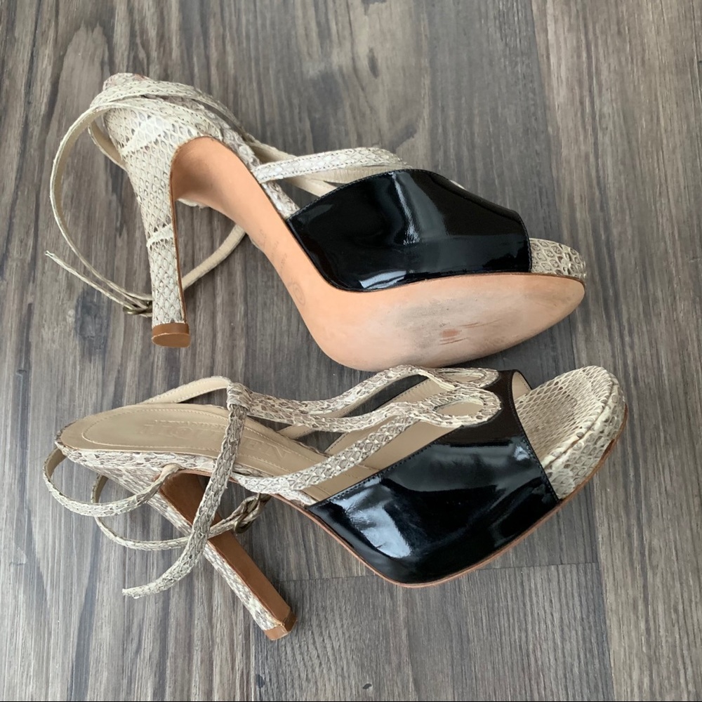 Alexander McQueen NEW AUTHENTIC Animal Print Accent Ankle Strap Heels